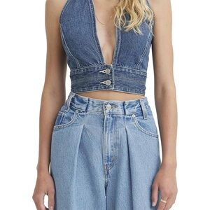 Levi's Blue Denim Halter Top